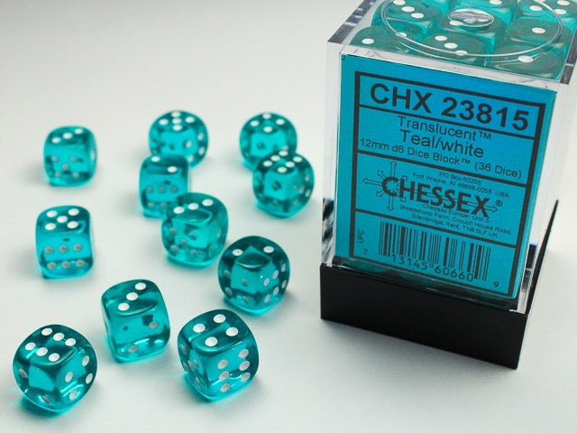 Chessex Dice - Translucent Teal White