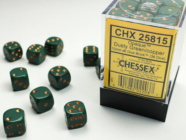Chessex Dice - Opaque Dusty Green Copper (16mm Dice)