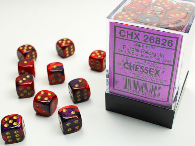 Chessex Dice - Gemini Purple Red Gold (16mm Dice)