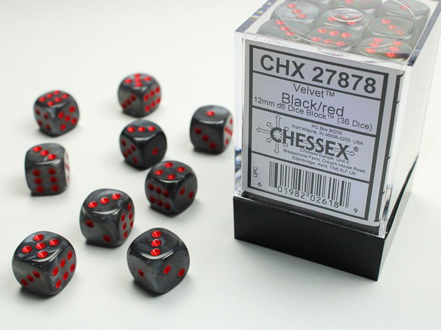 Chessex Dice - Velvet Black Red