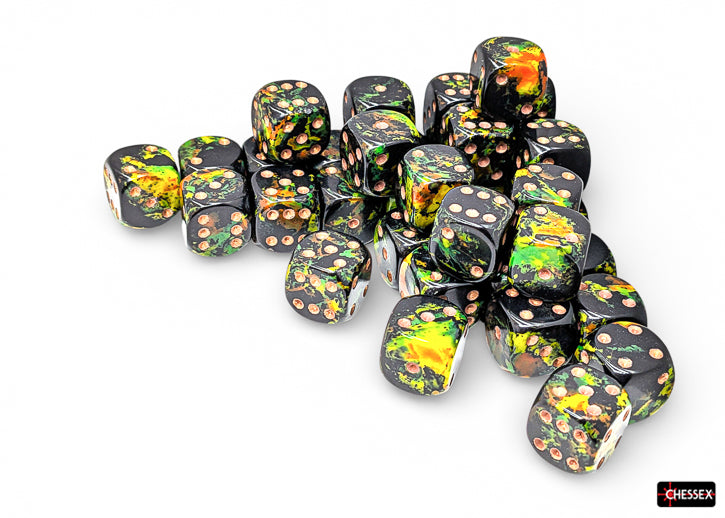 Chessex Dice - Brush Deep forrest Gold (16mm Dice)