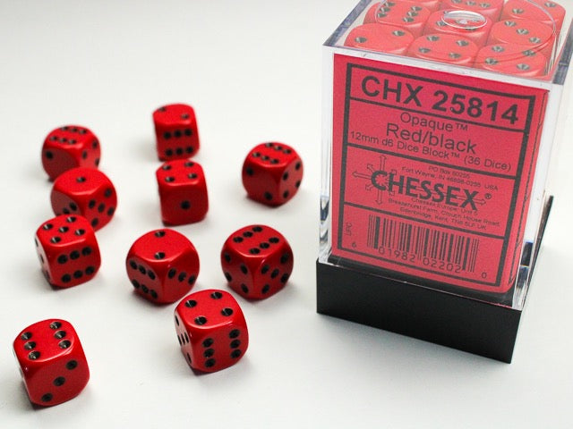 Chessex Dice - Opaque Red Black