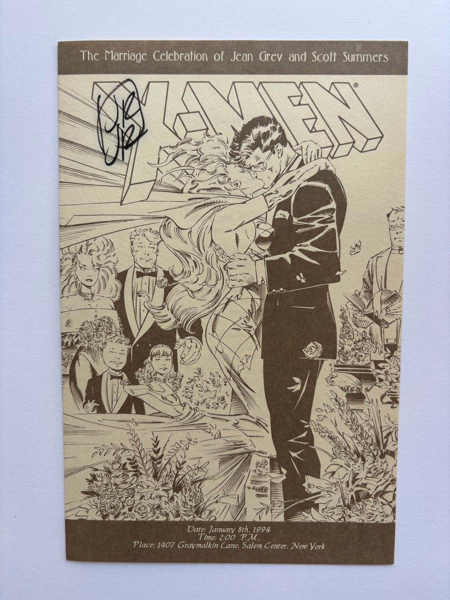 X-Men (1991 Series) Jean Grey & Scott Summers Wedding Program (Signed)