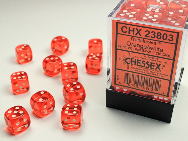 Chessex Dice - Translucent Orange White
