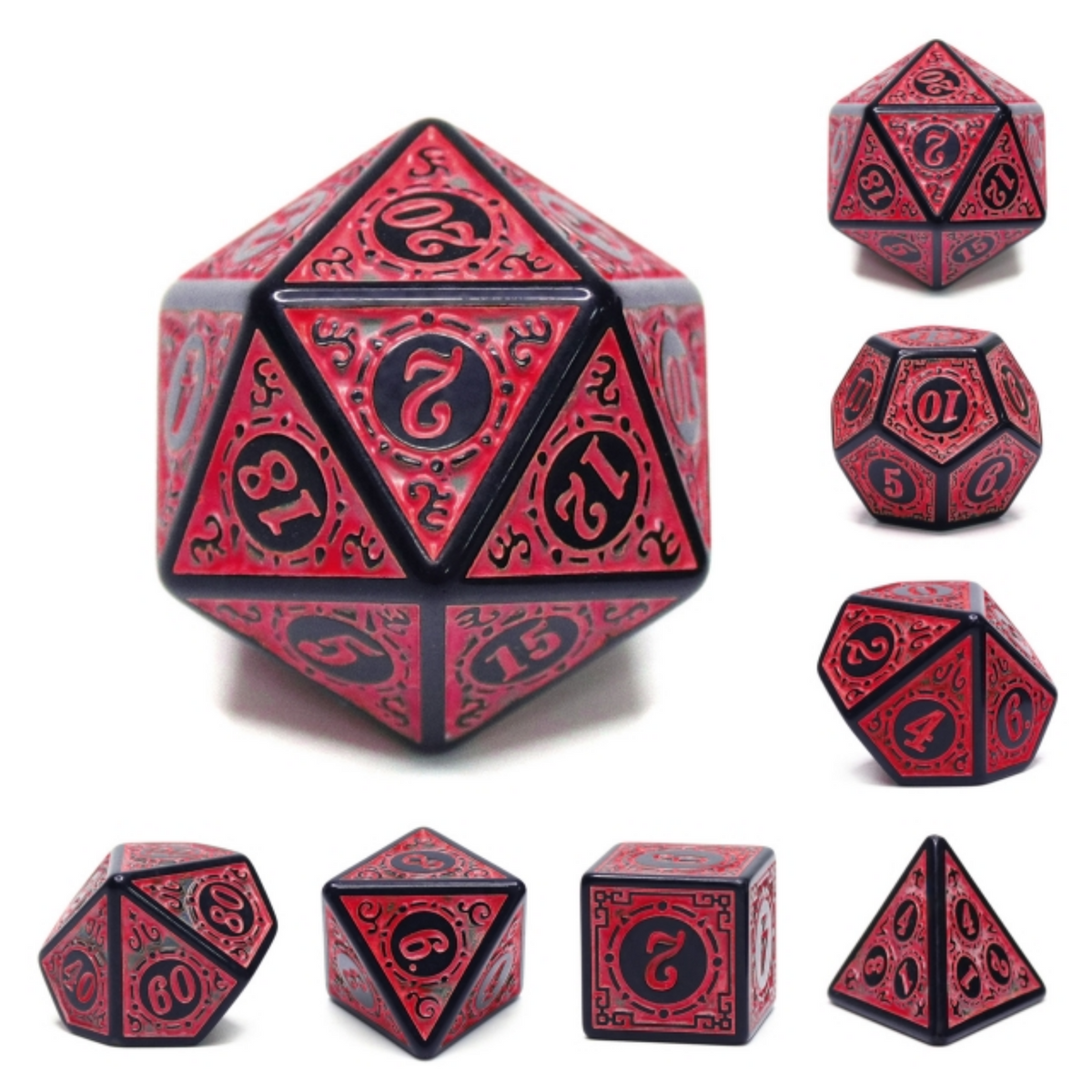 Magic Flame Red RPG Dice Set