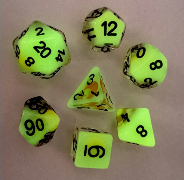 Glow in the Dark Moon and Star Dice Set