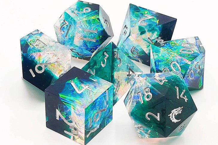 Dice Set: Sharp Edged - Emerald Forest