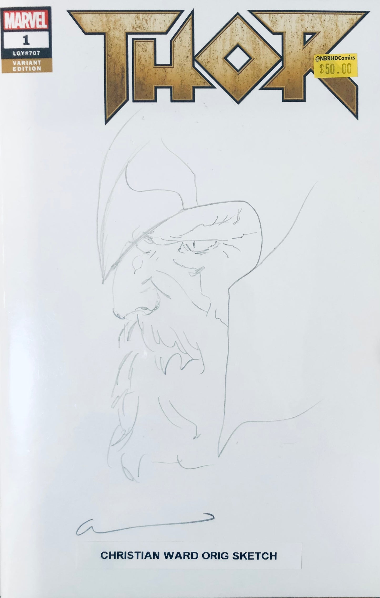 Thor #1: Christian Ward Sketch Cover