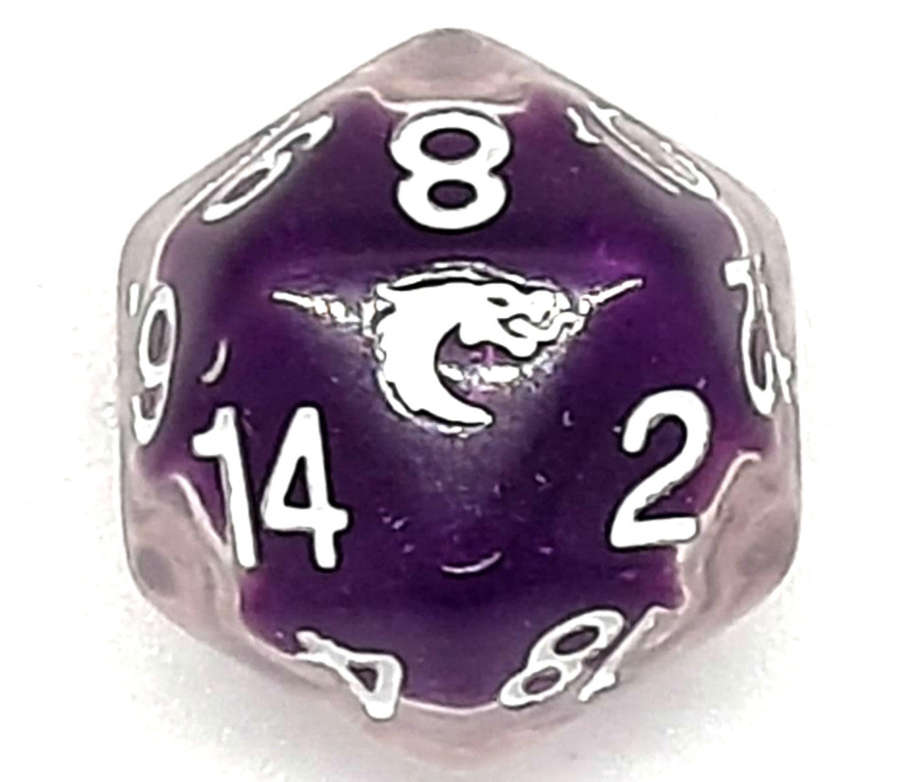 D20 DnD RPG Die: Liquid Infused - Metallic Purple