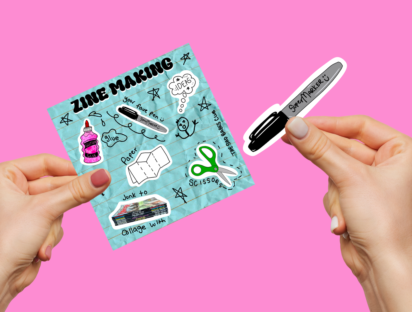 Zine Making Sticker Sheet
