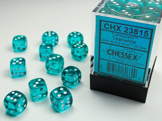 Chessex Dice - Translucent Teal White