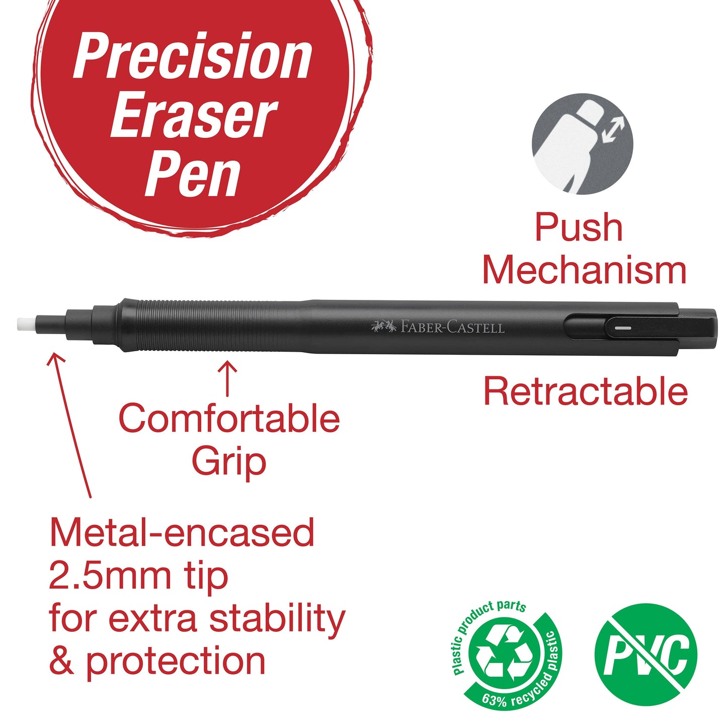 Precision Eraser Pen and Refill Blistercard