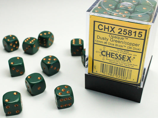 Chessex Dice - Opaque Dusty Green Copper (16mm Dice)