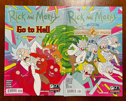 Rick & Morty Connecting Variant Cover Set (Council of Ricks, Go to Hell)