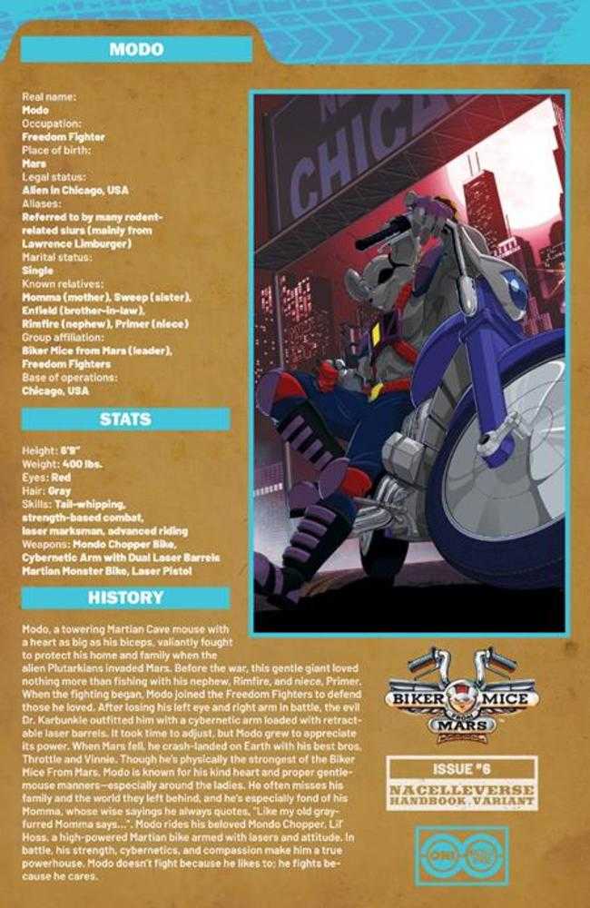 Biker Mice From Mars (2025) #6 Cover B Patrick Spaziante Handbook Variant