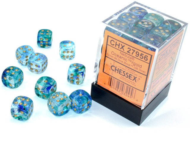 Chessex Dice - Nebula Oceanic Gold (16mm Dice)