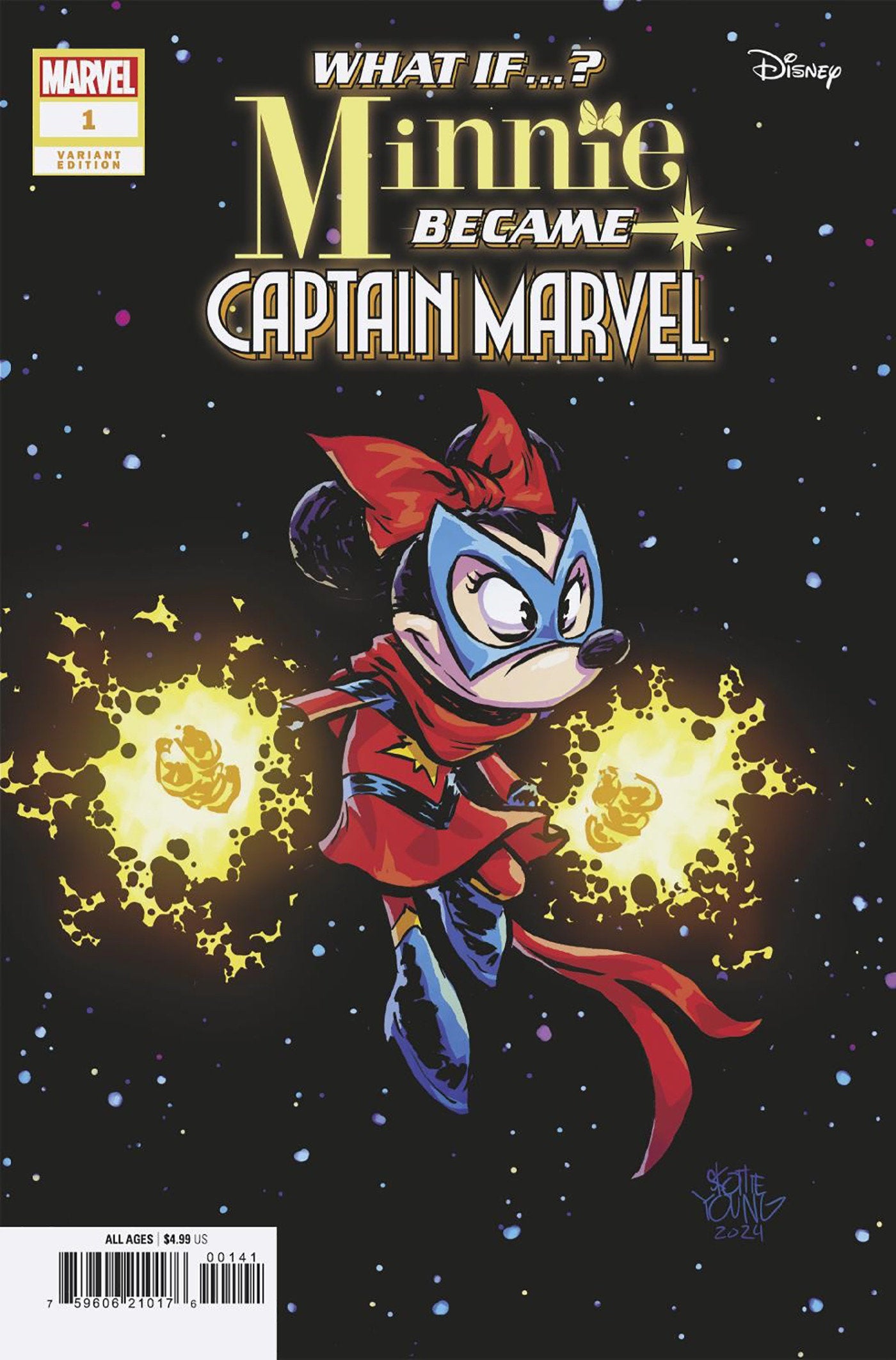 Marvel & Disney: What If...? Minnie Became Captain Marvel #1 Skottie Young Variant