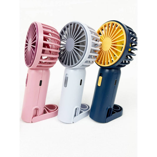 Portable Hand Fan with Pull out Stand: MIX COLOR