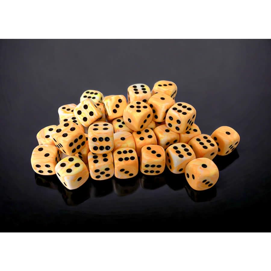 Chessex Dice - Festive Sunburst Black (16mm Dice)