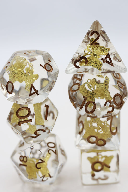 Gilded Butterfly Dice Set