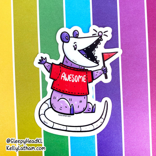 Awesome Opossum Sticker