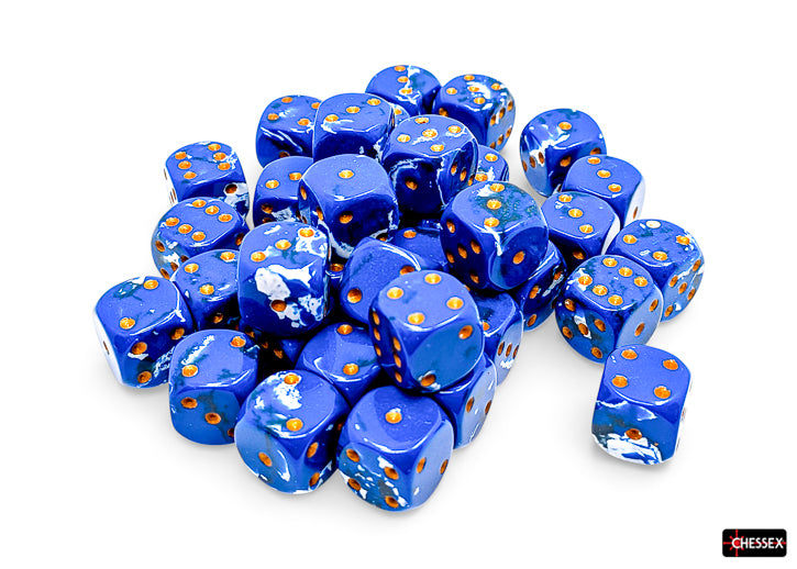 Chessex Dice - Brush Wavebrake Gold (16mm Dice)