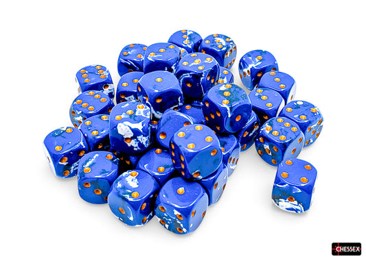 Chessex Dice - Brush Wavebrake Gold (16mm Dice)