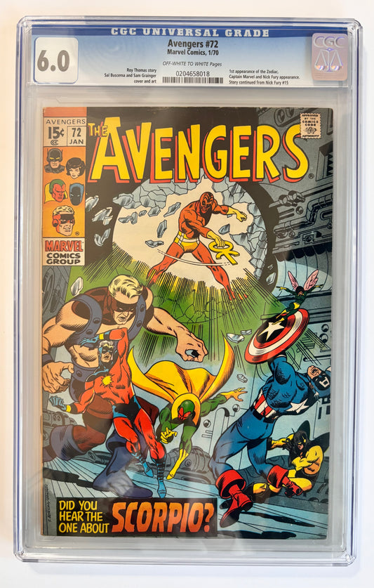Avengers (1970) #72 CGC Graded 6.0