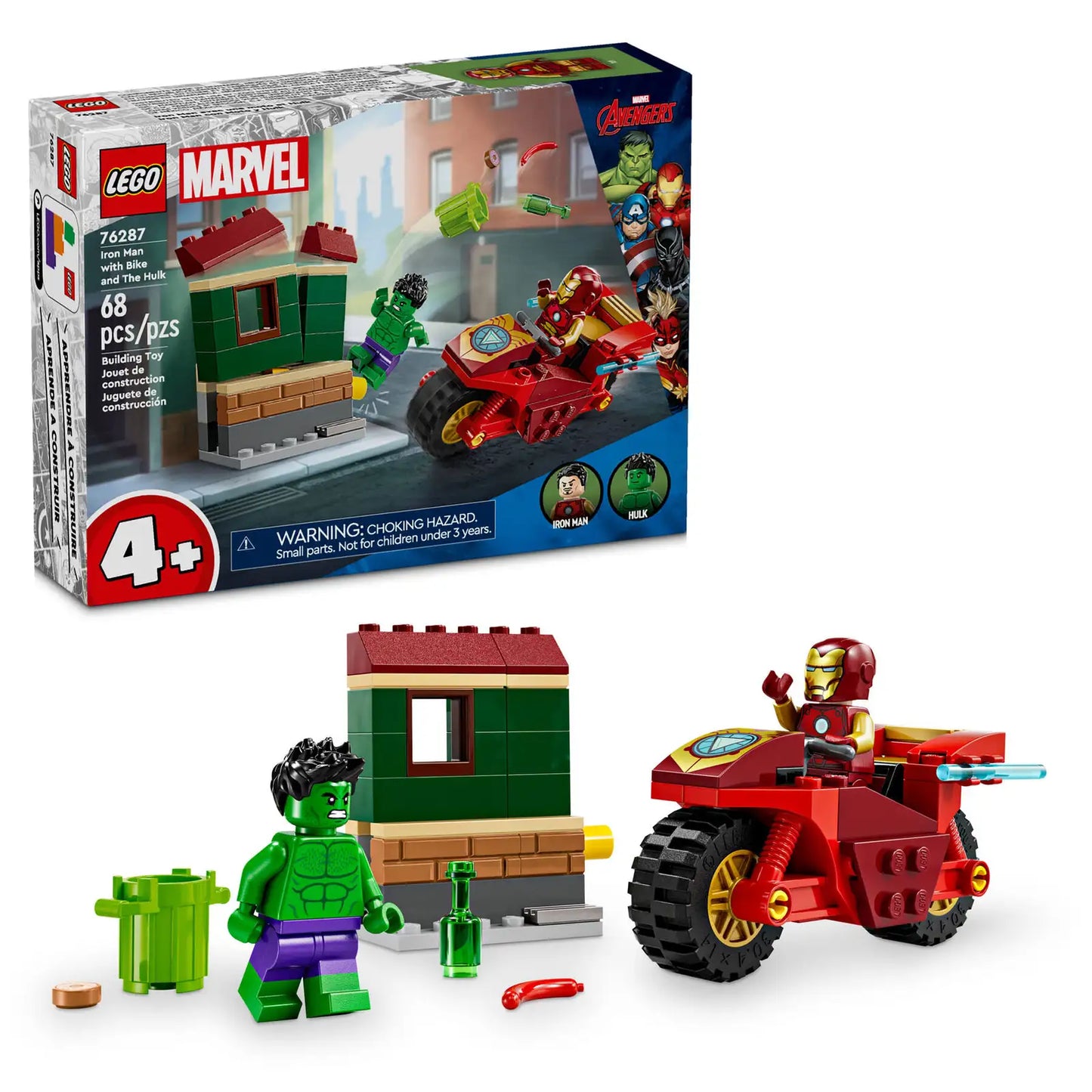 Lego Iron Man with Bike and The Hulk