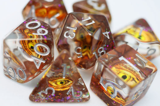 Golden Dragon Eye RPG Dice Set