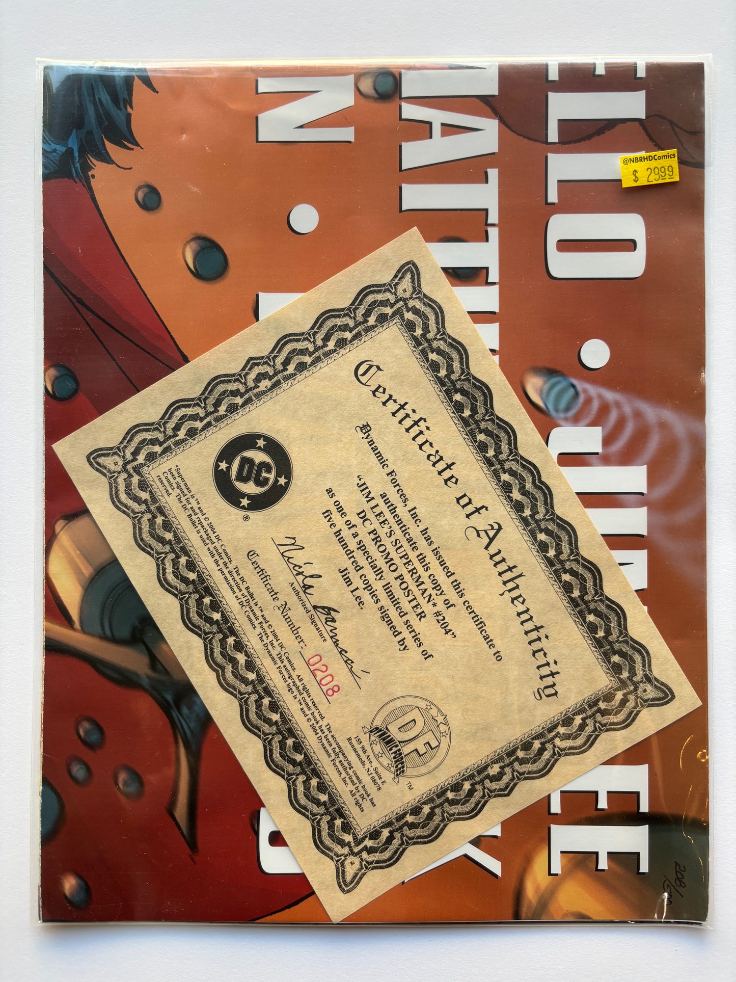 Jim Lee’s Superman #204 Promotional Poster (Signed, Limited Edition)