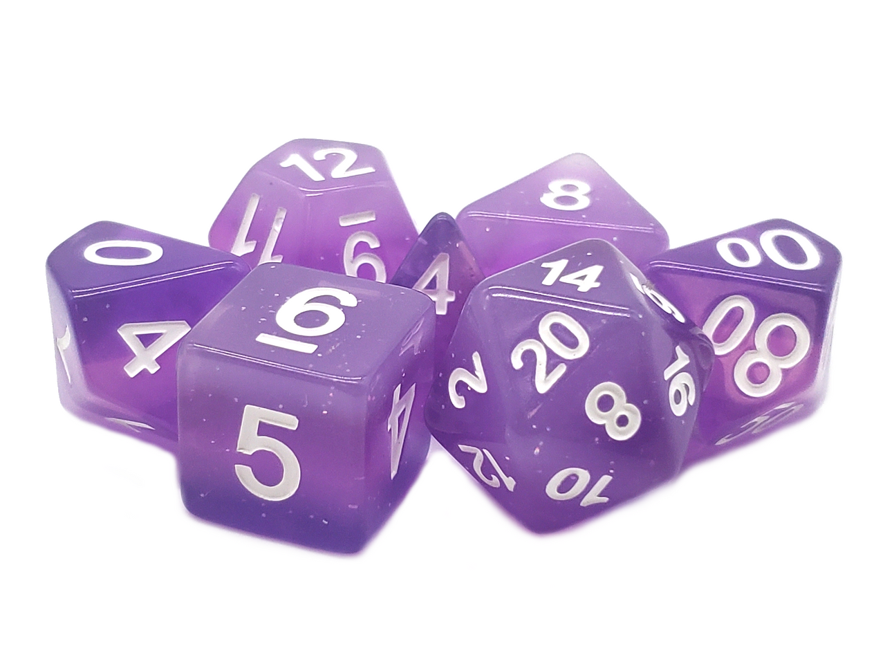 Old School 7 Piece Dice Set - Gradients Purple Aurora