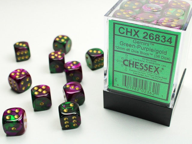 Chessex Dice - Gemini Green Purple / Gold