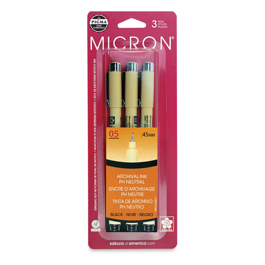 Sakura Pigma Micron Pens - Set of 3, Black, 05