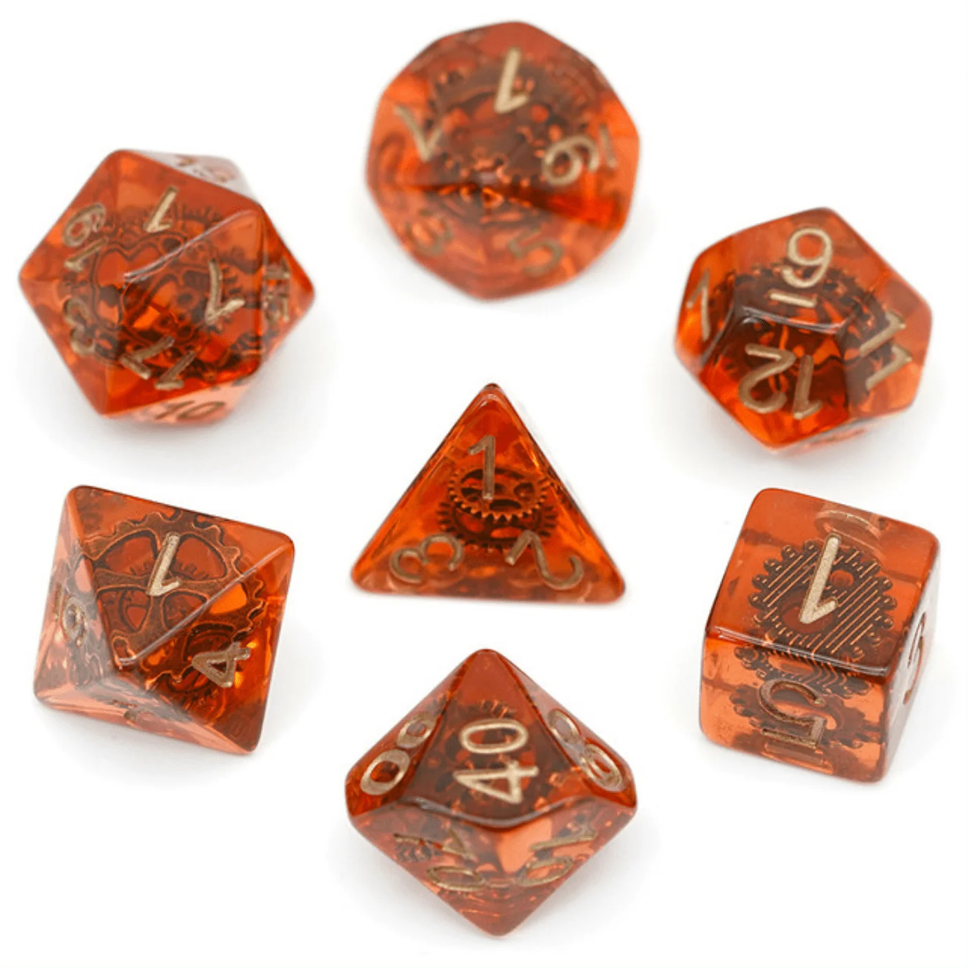 Copper Gears RPG Dice Set