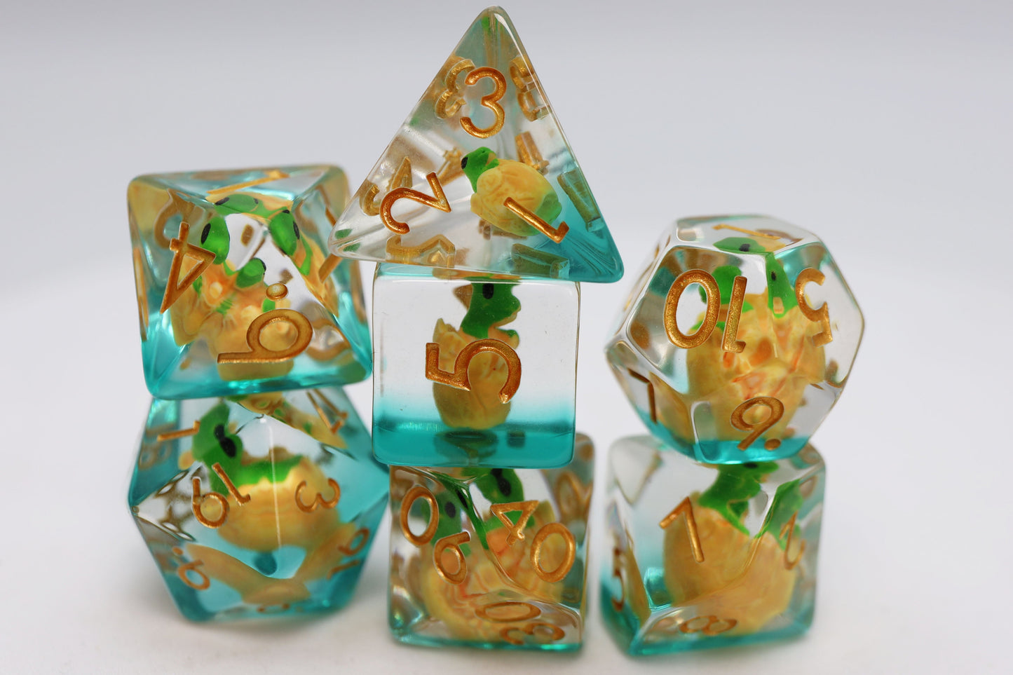 Green Dragon Hatchlings RPG Dice Set