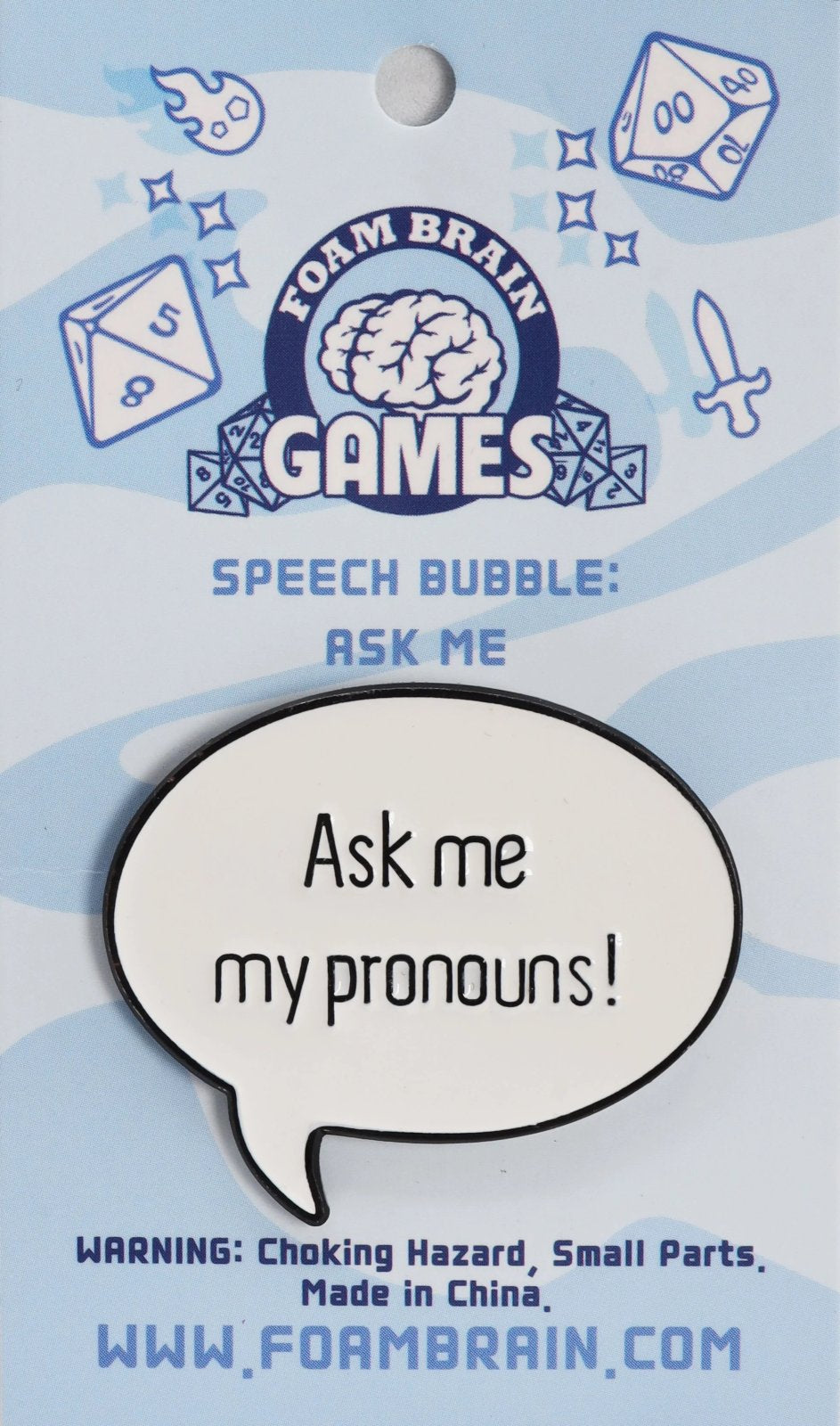 Speech Bubble Enamel Pin: Pronouns