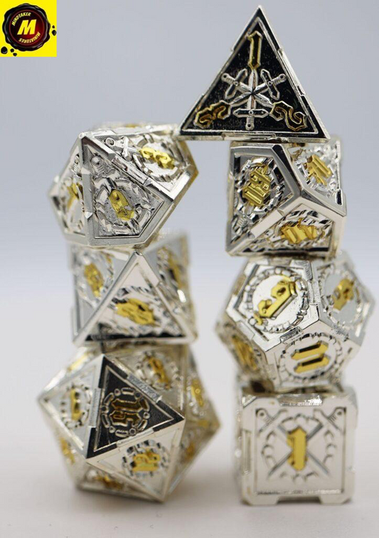 Crossed Swords Holy Sword Metal RPG Dice Set