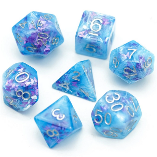 Frozen Butterfly Dice Set