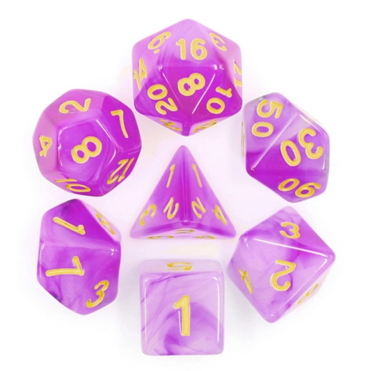 Purple Milky Dice Set