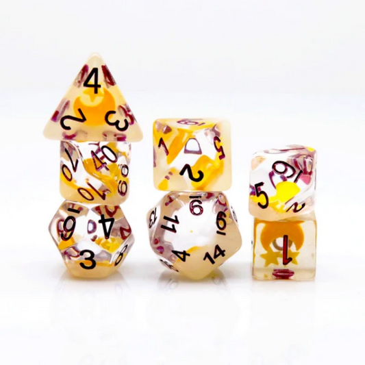 Glow in the Dark Moon and Star Dice Set