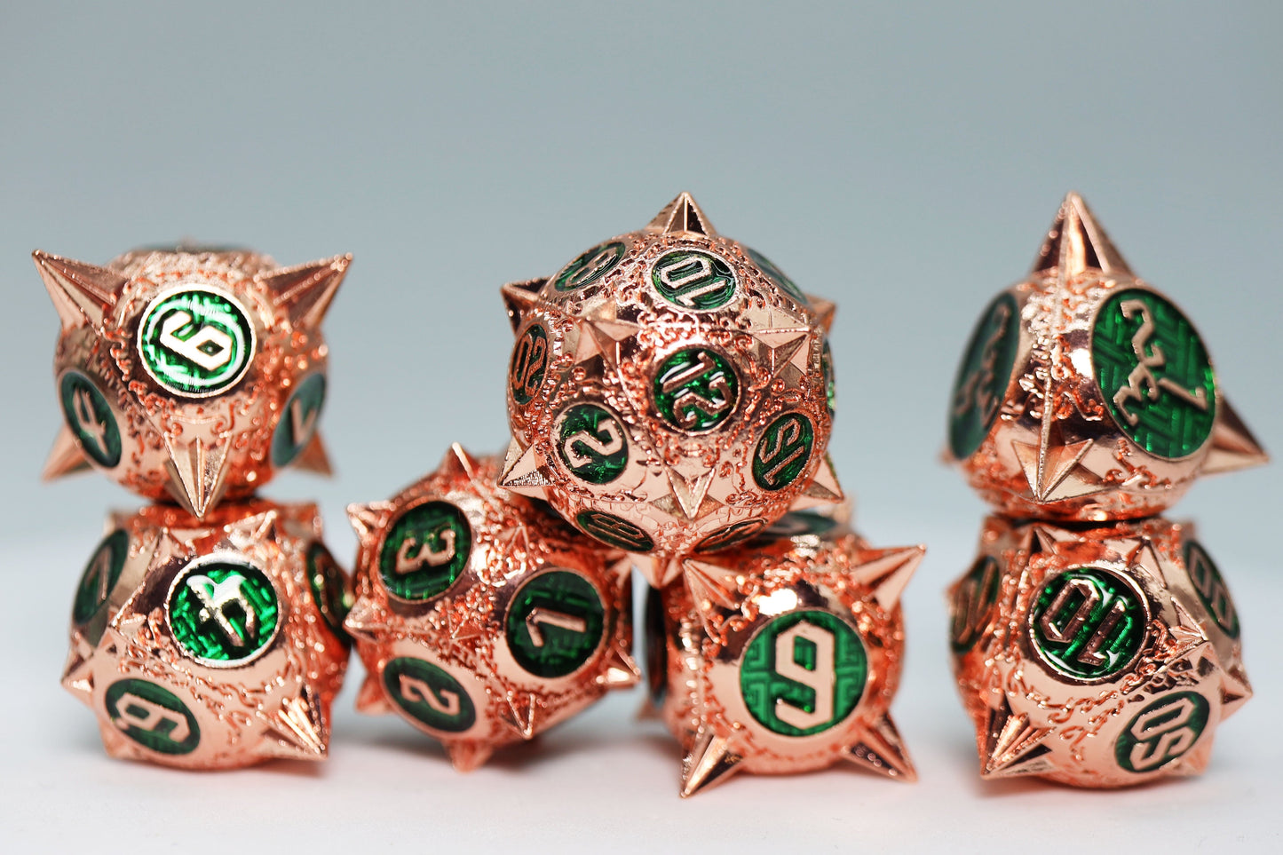 Meteor Storm Emerald Metal Dice Set