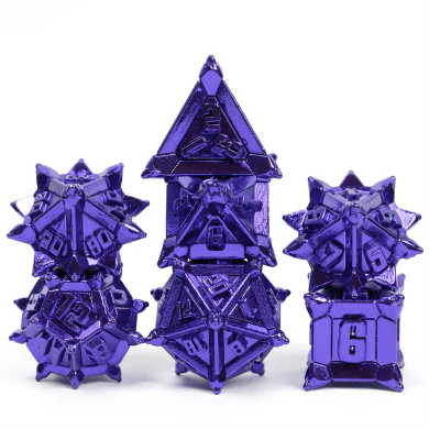 Warrior Flail Purple Metal Dice Set