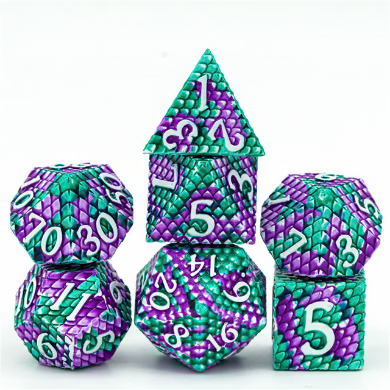 Dragon Scale Lagoon Metal Dice Set