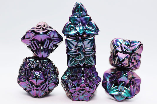 Otherworldy Flower Metal Dice Set