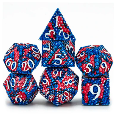 Dragon Scale Coral Reef Metal Dice