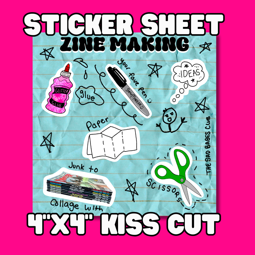 Zine Making Sticker Sheet