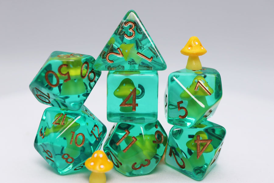 Yellow Mushroom Dice Set