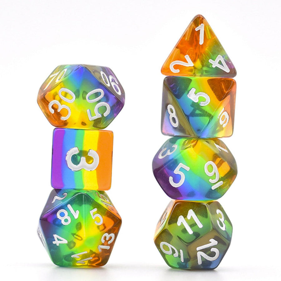 Translucent Rainbow Dice Set