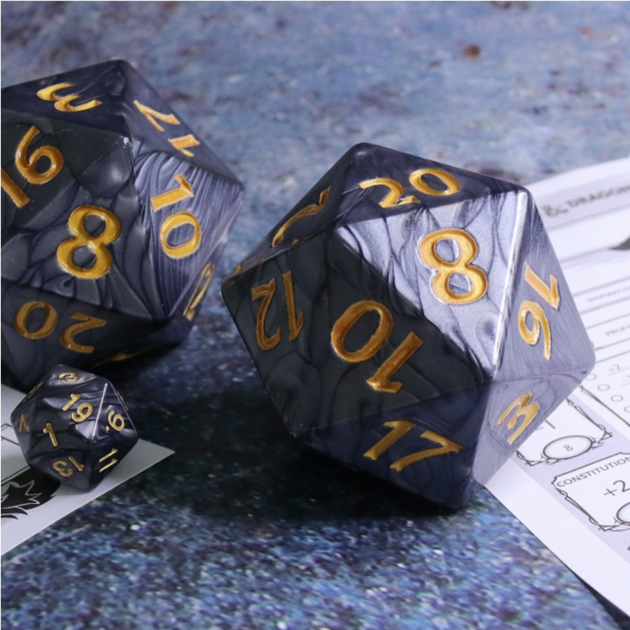 Black Pearl Die D20 - 55mm